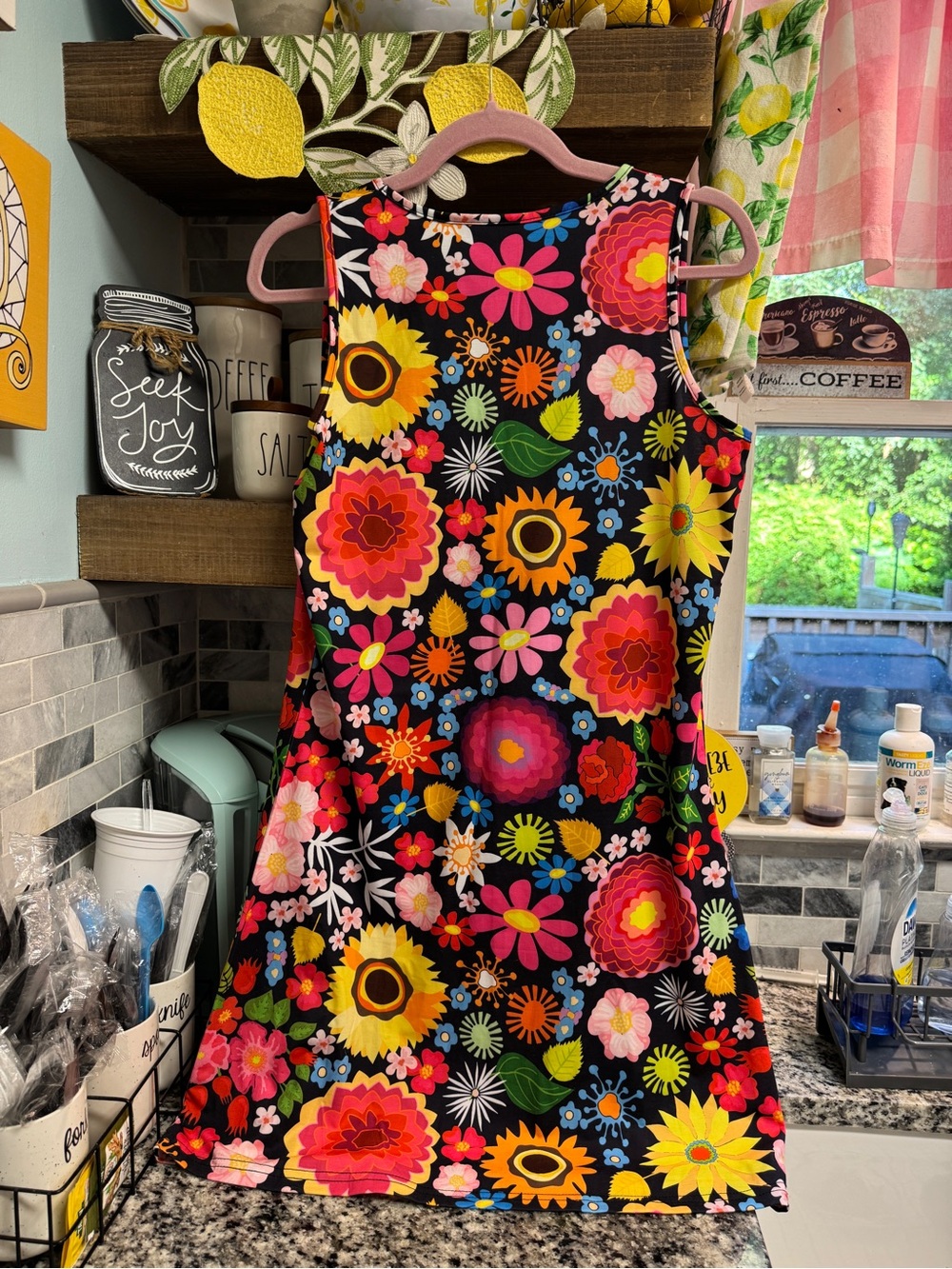 Bright Floral Tank Dress - Multicolor - Picture 2 of 11